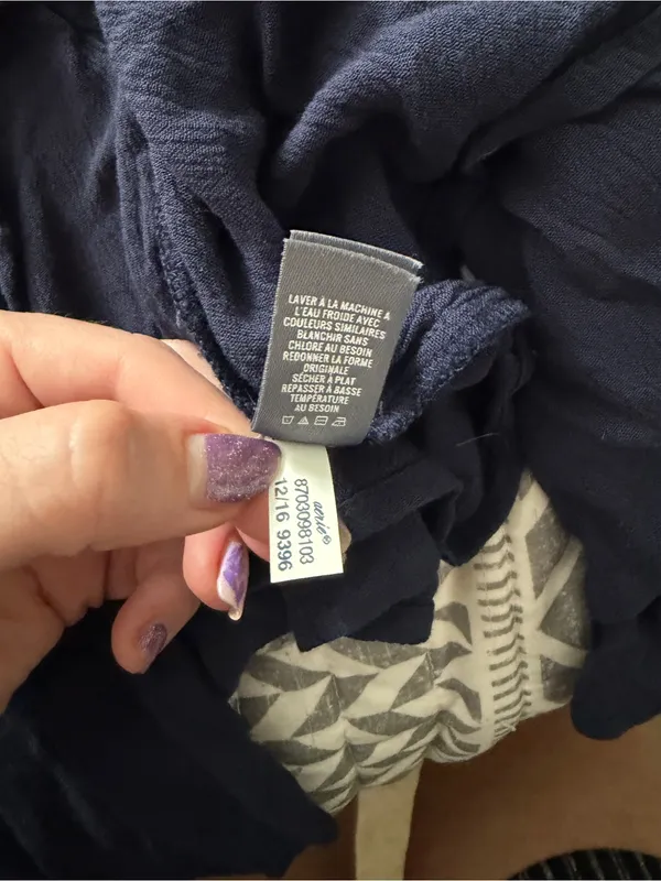 Aerie NWT Navy Boho Bell Sleeve Tassel Top Medium - Image 6