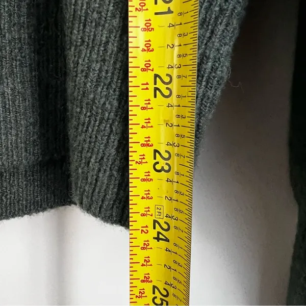 Madewell melwood Forest green ribbed knit square neck sweater Wool blend boxy S - Image 7
