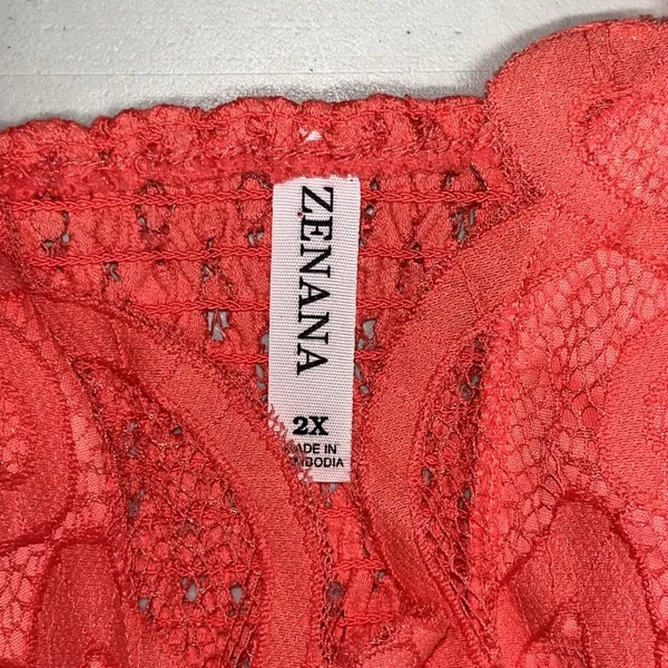 Zenana Size 2X Pink Eyelet Lace Strappy Maxi Dress - Image 6