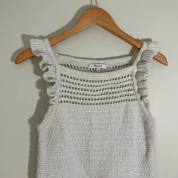 Madewell Ruffled Crochet Sweater Tank - Image 4