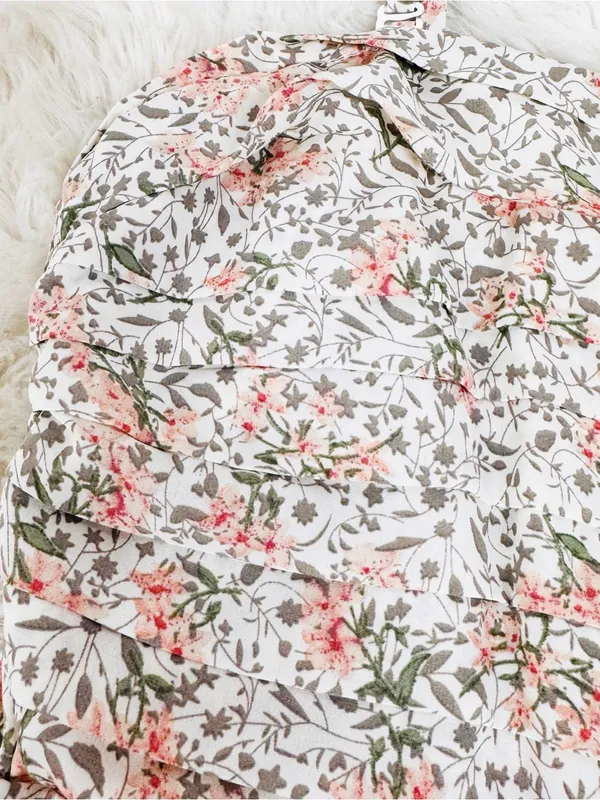 Peach Floral Spaghetti Strap Midi Dress Large Cottagecore Summer Wedding Guest - Image 5