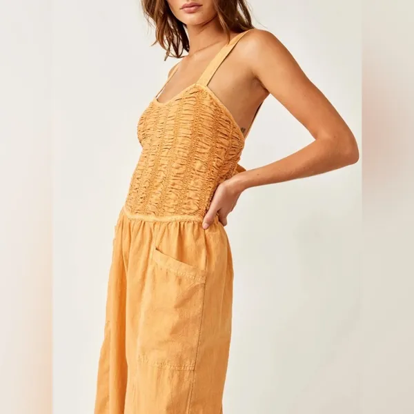 Free People Forever Always Cotton Wide Leg Jumpsuit (medium) - Image 2
