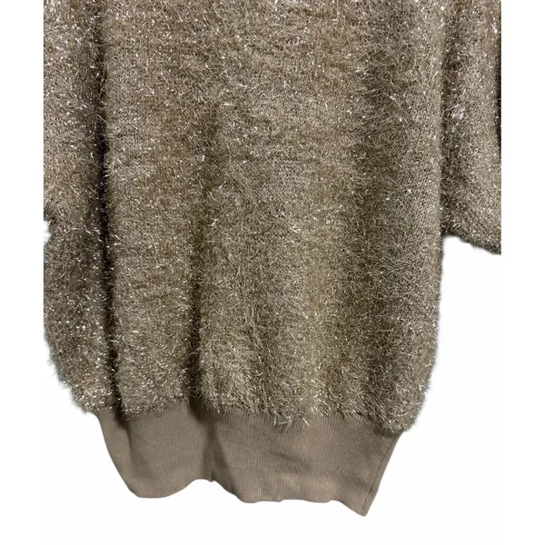 Anthropologie Maeve Violetta SS Tinsel‎ Sweater Honey Women's Size Medium - Image 5