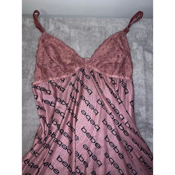 BEBE Pink Slip Dress Y2K 2000s juniors XL - Image 3