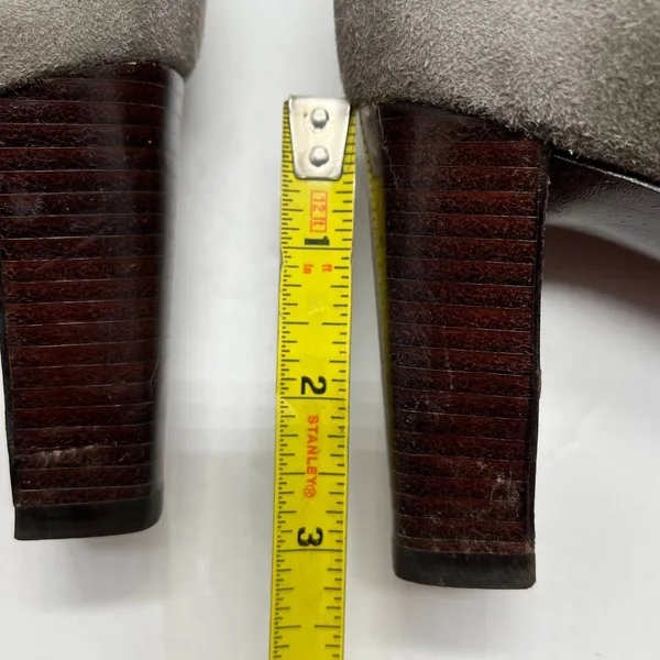 Cole Haan Women's Nike‎ Air Gray Suede Stacked Heel Tall Boots Size 8B - Image 9