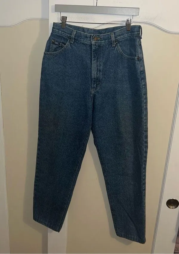 Vintage 80s Lee MR High Waist Denim Mom Jeans Tapered Leg Size 14 waist 30 inch - Image 3