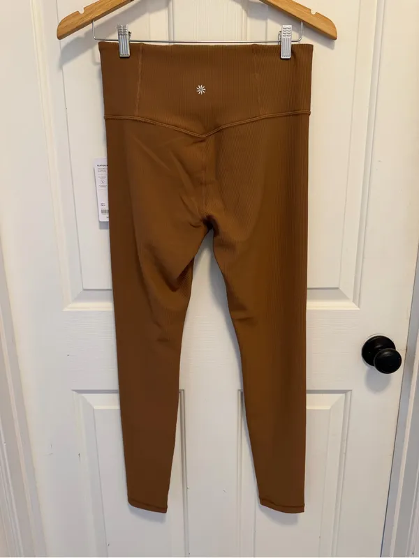 ATHLETA Elation Ultra High Rise Rib Tight Legging Walnut Brown Size Medium - Image 6