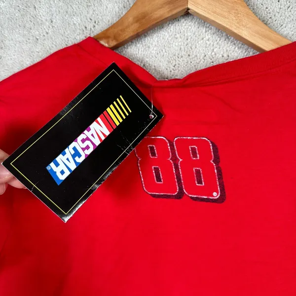 New Dale Earnhardt Jr. T-Shirt Womens Large Red Racing‎ NASCAR Short Sleeve Crew - Image 4