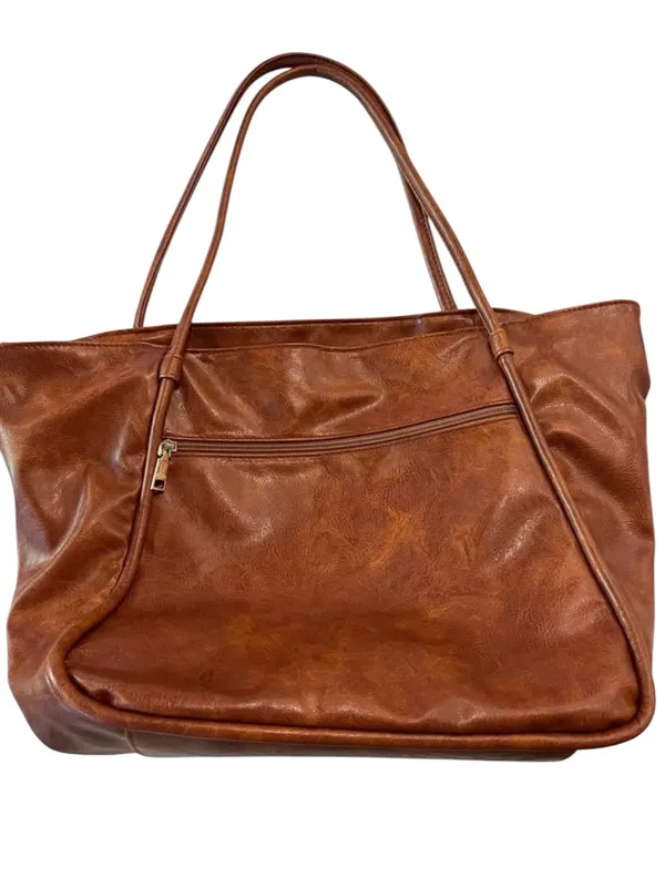 Classic Brown Vegan Leather Tote Bag – Timeless Everyday Carry - Image 7