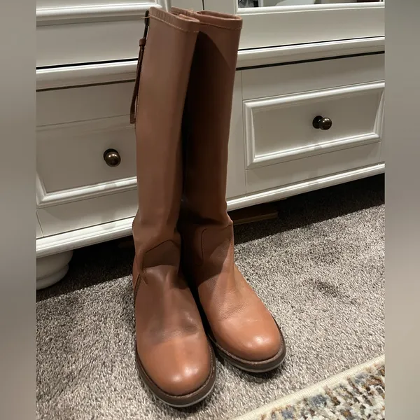 Lucky Brand Tall Brown Leather Zip-Back Over-the-Knee Boots - Image 8