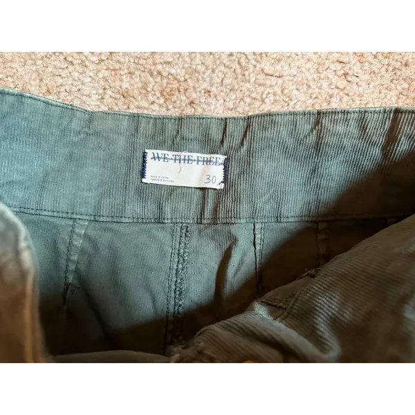Free People We The Free Olive Green Corduroy Flare Pants Size 30 Flare - Image 6
