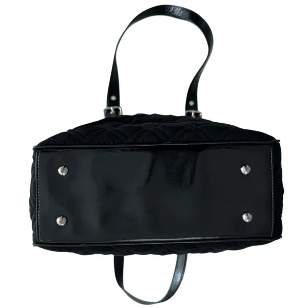 Vera Bradley Black Quilted Zippered Rectangular Bag / Commuter Tote /  Purse - Image 4