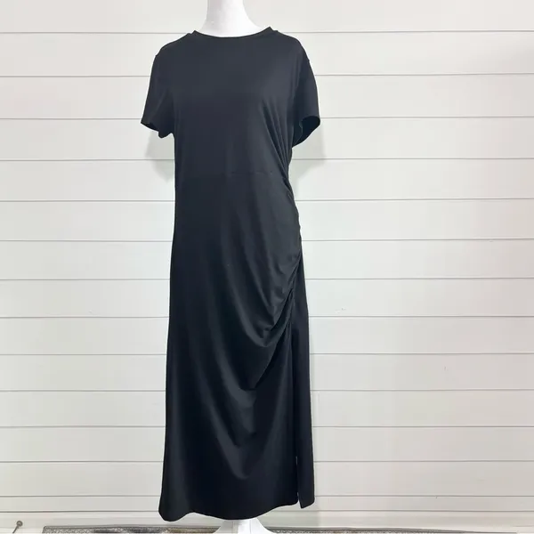 Cupshe Black Ruched Side Midi Tee Dress Size XL‎ - Image 4