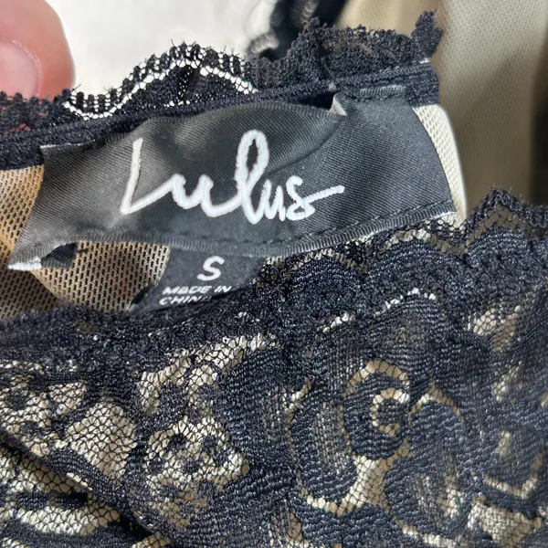 Lulus Black Lace Teddy Bodysuit Sheer V Neck Halter‎ Strap Lingerie Size S - Image 8