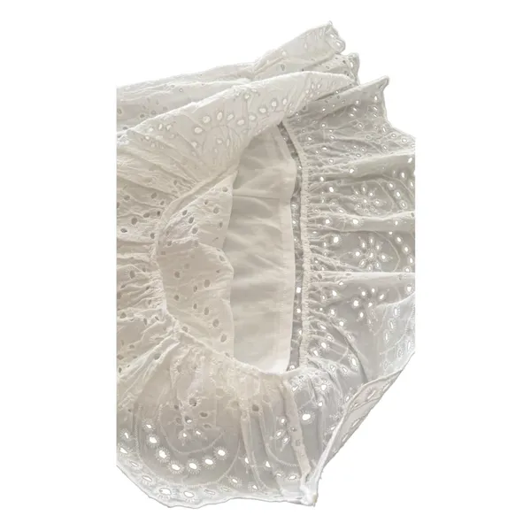 Japna White Cotton Eyelet Smocked Maxi Sundress - Boho Cottagecore size S - Image 4