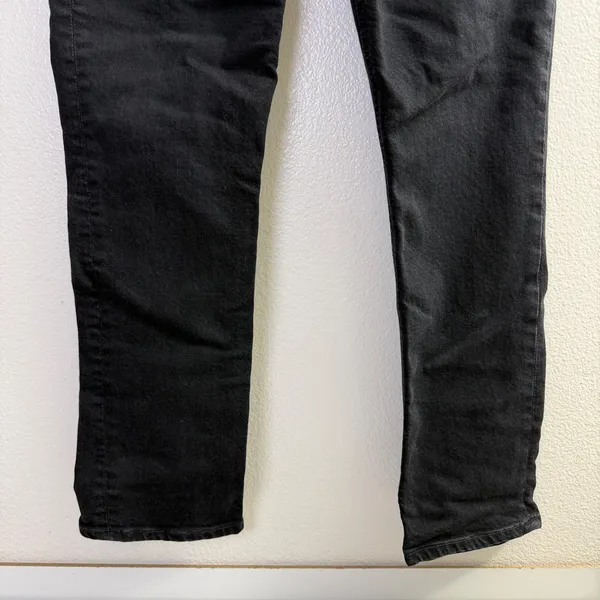 Agolde Riley Long Jeans Womens Size 25 Black Button Fly Denim 27" A9090-1288 - Image 4