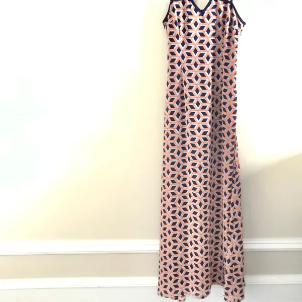 Altar’d State Orange & Navy Maxi Dress Sz S - Image 11