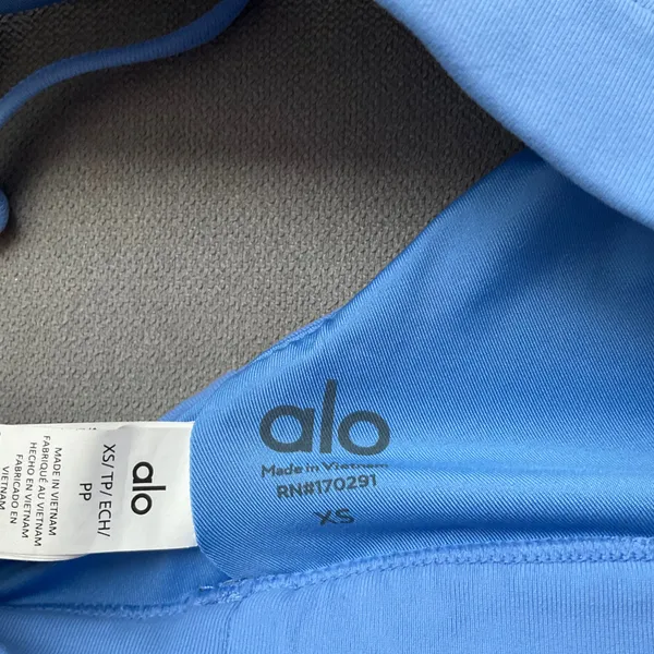 Alo Yoga Splendor Bra Crystal Clear Blue/White XS - Image 2