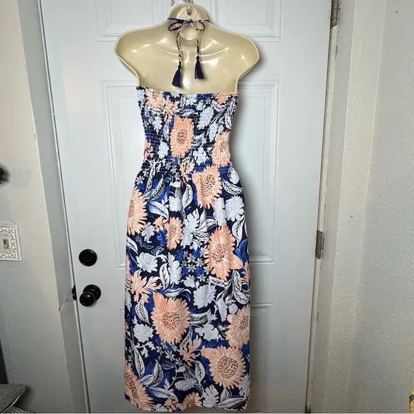 Gypsie Blu Floral Strapless Dress in Blue and Pink S - Image 3