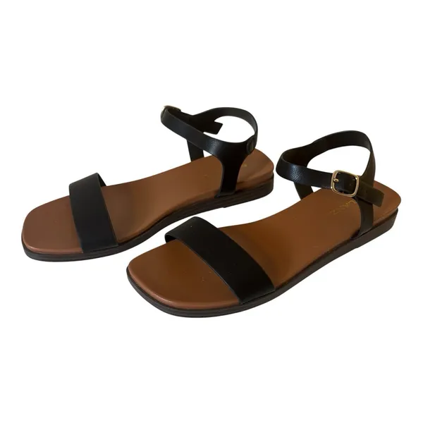 Solanz Riddle Sandals Size 9.5 Black Louise Open Toe‎ Adjustable Strap - Image 4