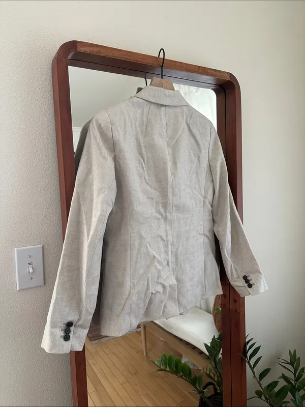 J. Crew Parke Linen Blend Blazer Tan Beige Womens 4 - Image 8