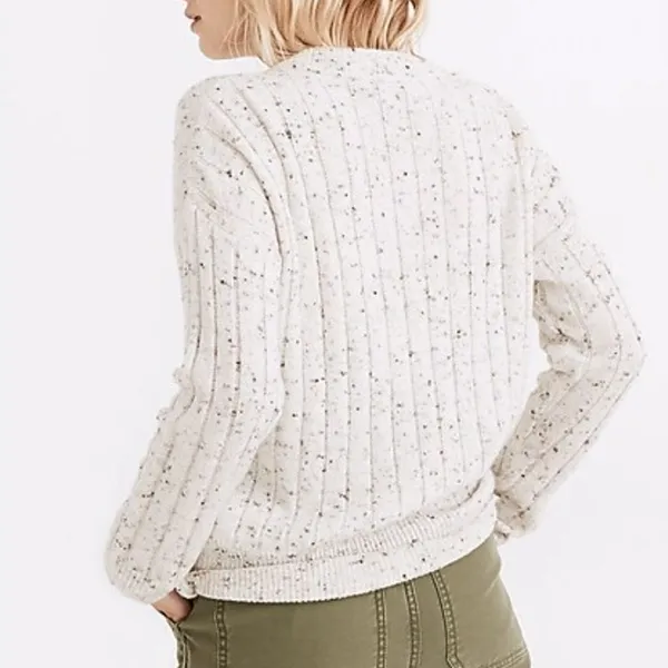 Madewell Donegal Bowden Henley Wool Blend‎ Sweater Coziest Yarn in Cream - Image 10