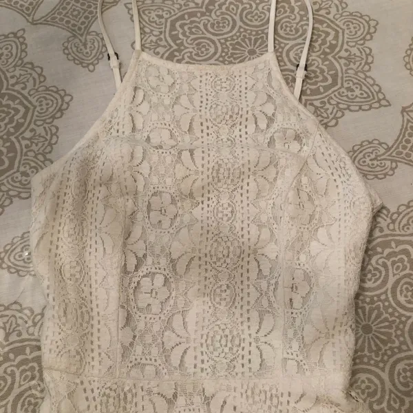 Abercrombie & Fitch Strappy Lace Open Back Fit & Flare Dress XS - Image 3