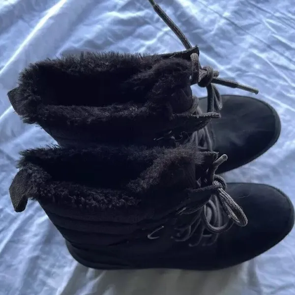 Skechers Black Suede Easy Going Ankle Boots w/ Faux Fur Women’s Size 8 - 15567 - Image 4