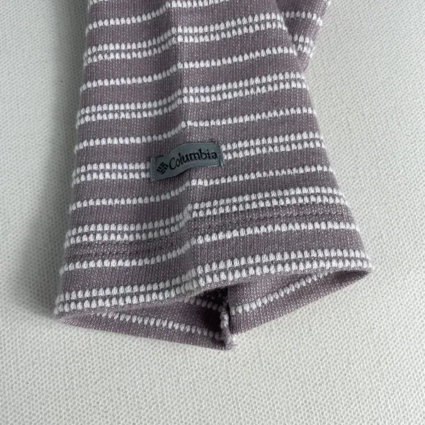 Columbia Top Shirt Women's XS 3/4 Sleeve Purple Textured Stripes Cotton‎ Ladies - Image 4