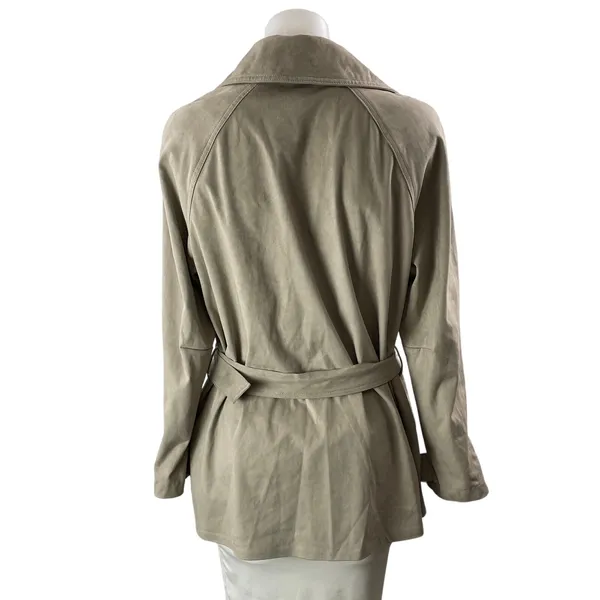 Zara Beige Long Sleeves Buckle Belt Double Breasted Trench Coat Jackets Size M - Image 3