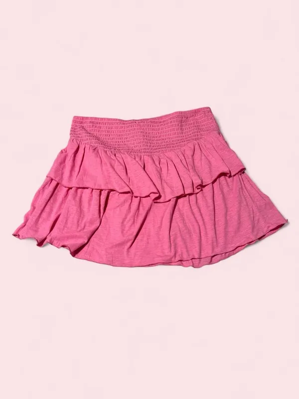 Simply Southern Pink Tiered Ruffle Mini Skirt - Image 2