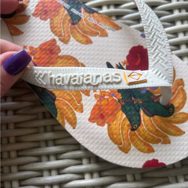 Farm‎ Rio Banana Nest Havaianas Sandals size 11/12 boho vacation beach travel - Image 11