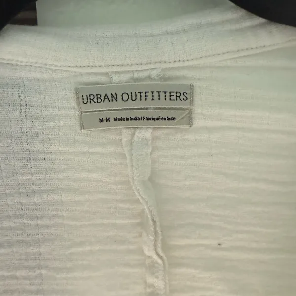 Urban Outfitters Blouse Top Womens Small Cropped White Wrap Short Sleeve - Image 8