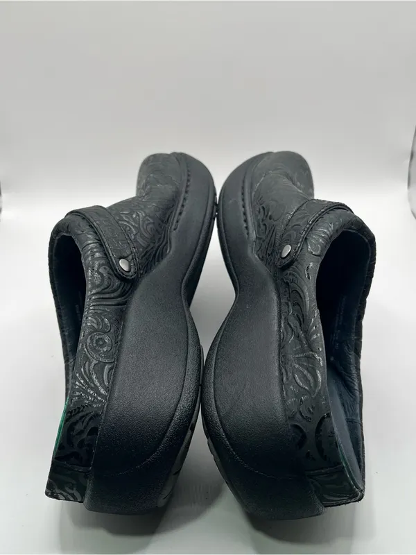 DANSKO Allison slip on EUR 39 US 8.5 Black Tooled Leather Clog Shoes - Image 8