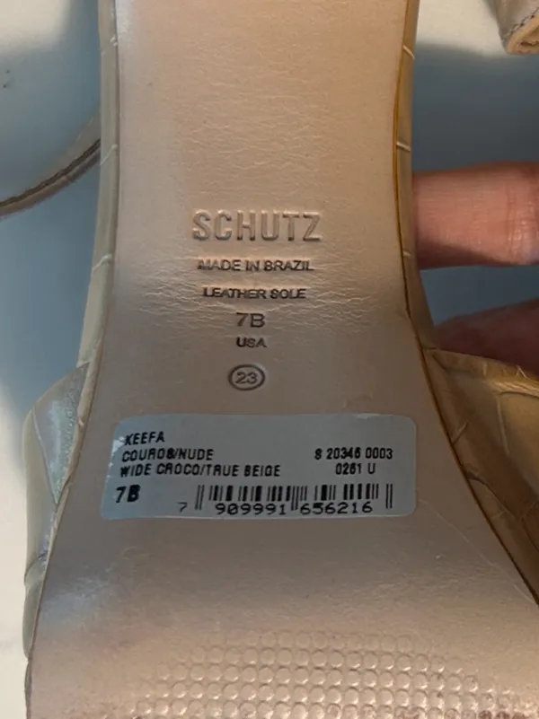 Schutz Keefa Croc-Embossed Platform Sandals size 7 - Image 5