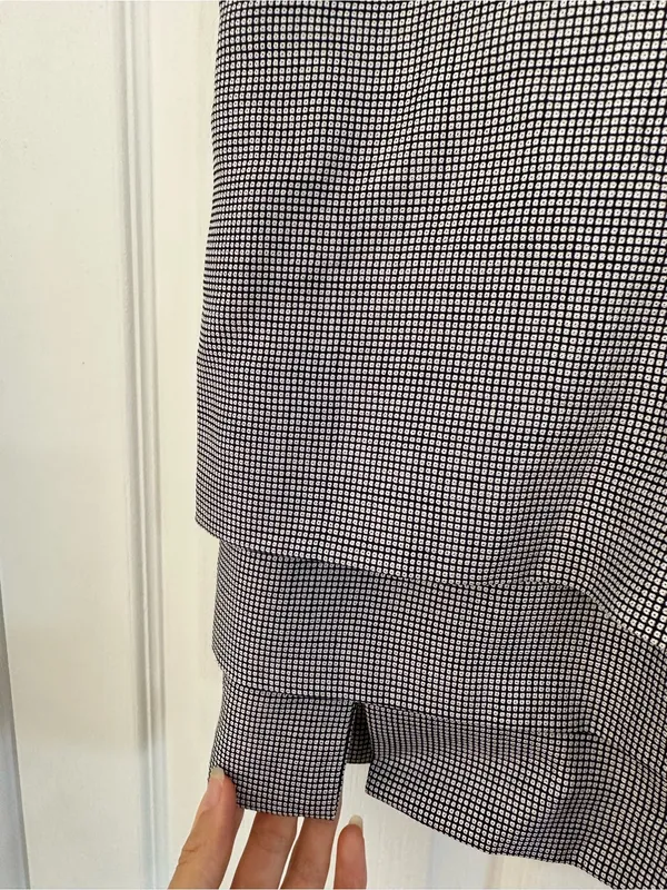 ESCADA Vintage VIRGIN WOOL SILK Blend High Waist Tiered Plaid Check Mini Skirt 6 - Image 3