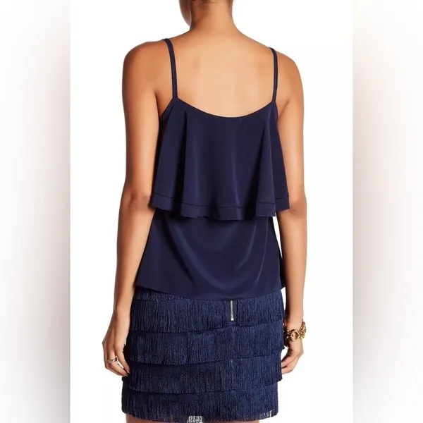 NEW Trina Turk Zazzy Fringe Flapper Mini‎ Skirt in Indigo Art Deco Roaring 20s - Image 4