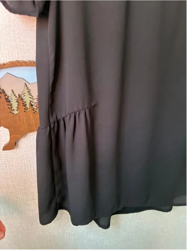 Pleione By Anthropologie Black Peplum Blouse Size Small - Image 5