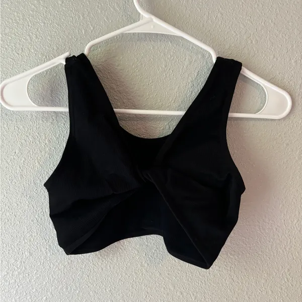 Aerie Black Fitted Sleeveless Crop Tank - Image 2
