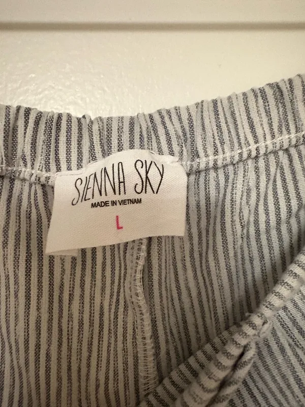 Sienna Sky Cotton Striped Beach Pants L NWOT - Image 2