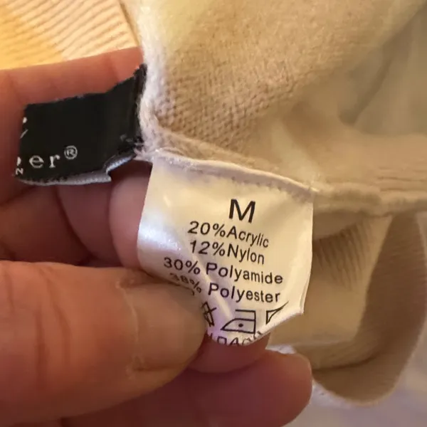Amazon Essentials Women's Beige and White Striped Sweater Tan Size M - Image 3