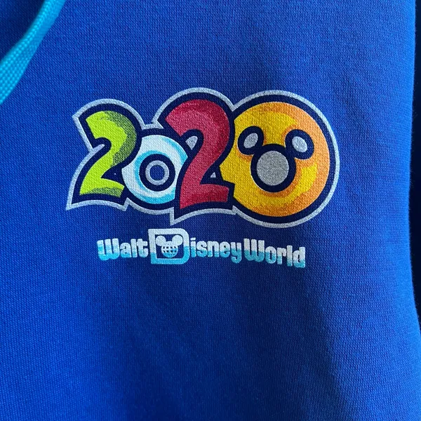 Disney Parks Unisex Blue Zip Up Hoodie 2020 Size M - Image 4