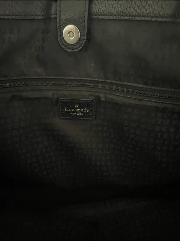 Kate Spade New York Maeve Grove Street Black Leather Tote Bag Purse - Image 6