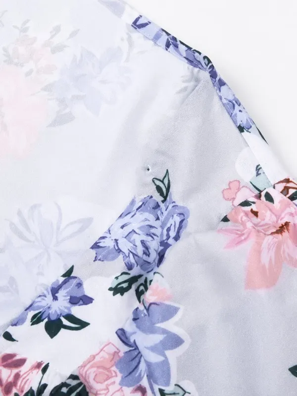 Floral Corset Crop Top Puff Sleeve Sweetheart Neck NWT - Image 5