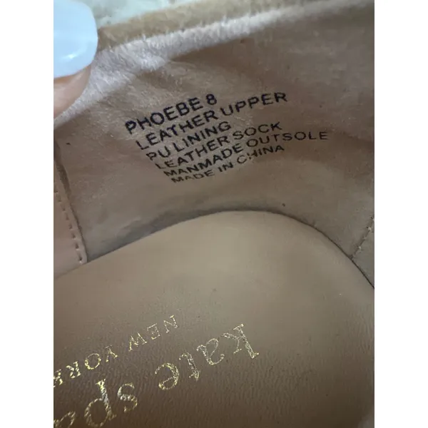 Kate‎ Spade Phoebe Suede Ballet Flats Gold Buckle Women Size 8 Tan Loafers - Image 8
