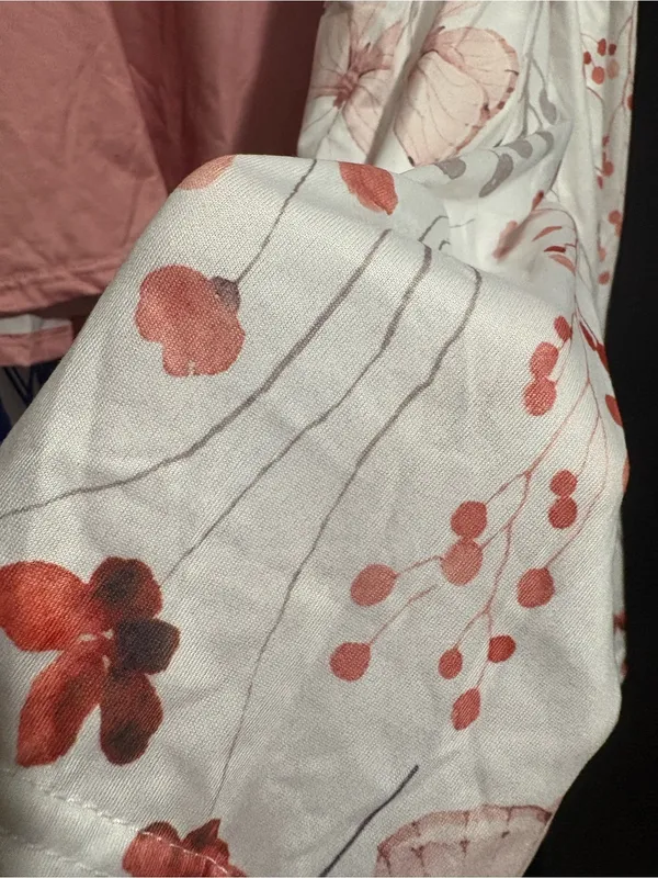 Women’s coral Butterfly-Print Sleep Top and Floral Wrap Set never worn - Image 2