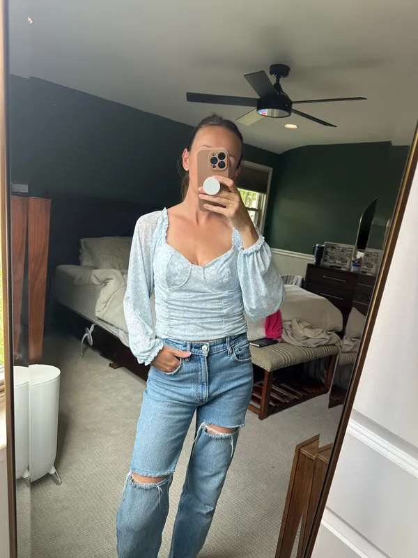 Blue floral top - Image 3