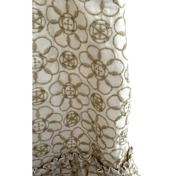 Anthropologie Maeve Smocked Tunic Floral‎ Embroidered Mini Dress Ivory Size XXS - Image 15
