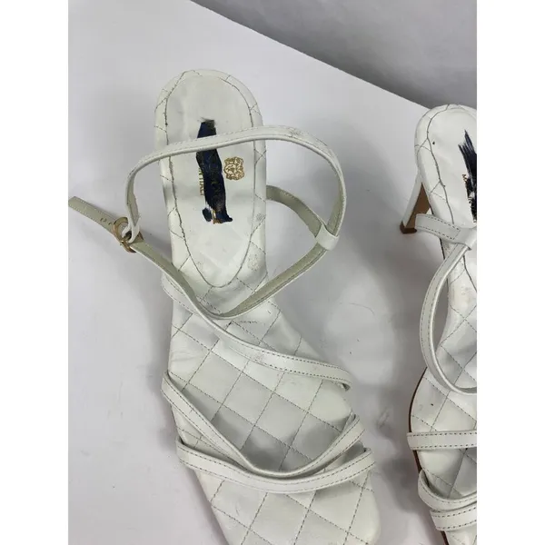 Bruno Magli Sanda Strappy Sandal in White Leather Size 39.5 / 9 - Image 5