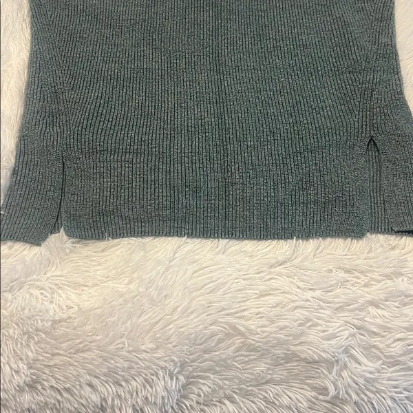 Lululemon Merino Wool-Blend Ribbed Crewneck Sweater Heathered Tidewater Teal Sz2 - Image 6